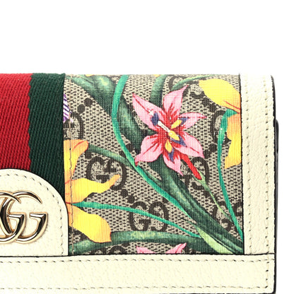 Gucci GG Supreme Monogram Flora Web Ophidia Continental Wallet White 6 of 6