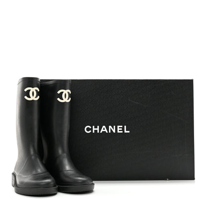 Chanel Caoutchouk CC High Boots 37 Black 17 of 17