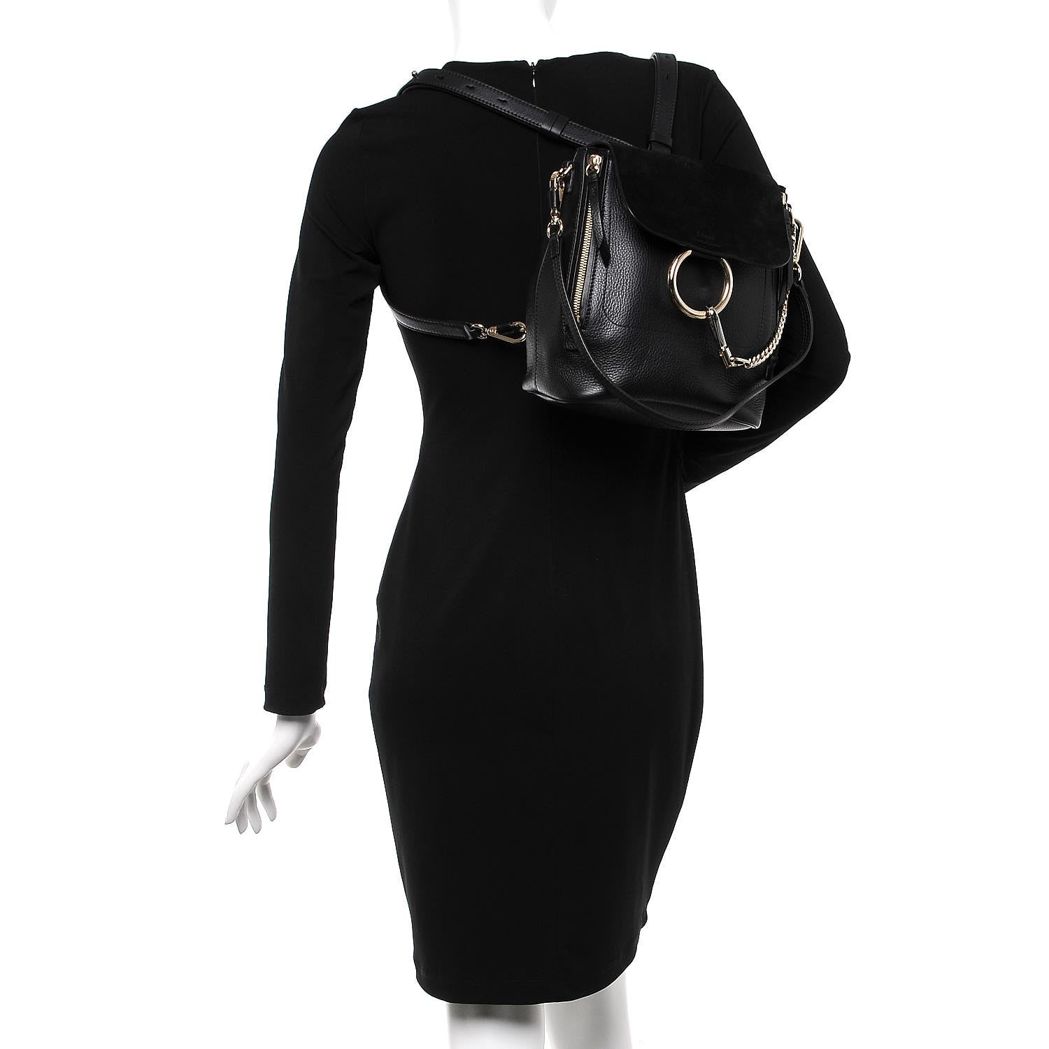 Chloe Suede Calfskin Small Faye Backpack Black 2 of 8