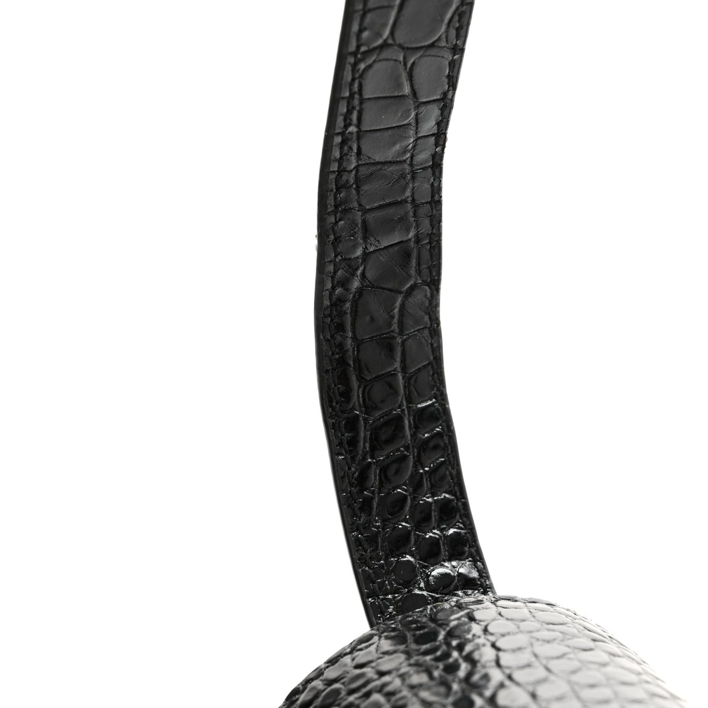 Calfskin Crocodile Embossed Medium Bellechasse Satchel Black