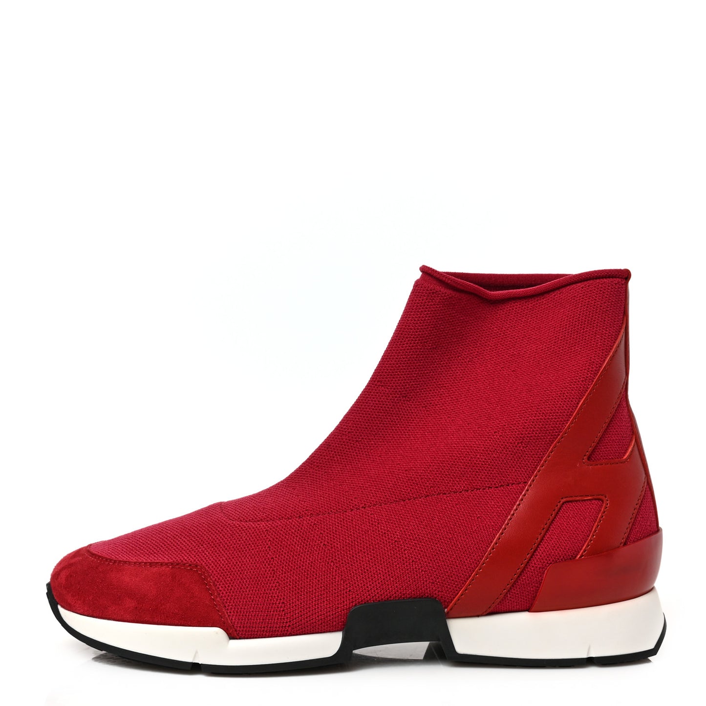 Mesh Calfskin Suede Soft Sneakers 36.5 Red