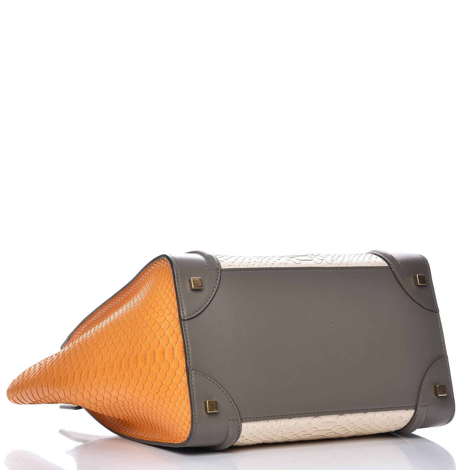 Celine Python Tri-color Mini Luggage Saffron 4 of 10