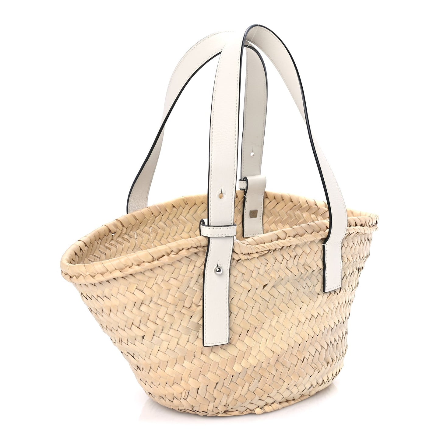 Raffia Small Basket Tote Bag Natural White Natural White