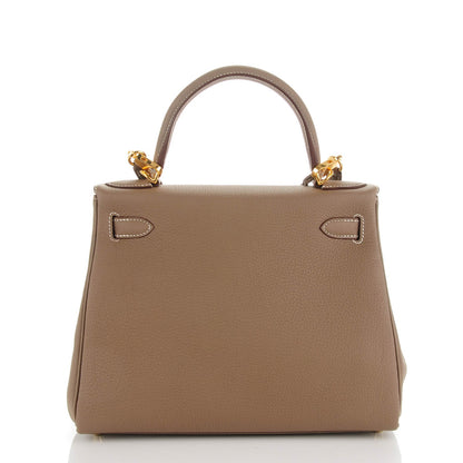Hermes Togo Kelly Retourne 28 Etoupe 4 of 26