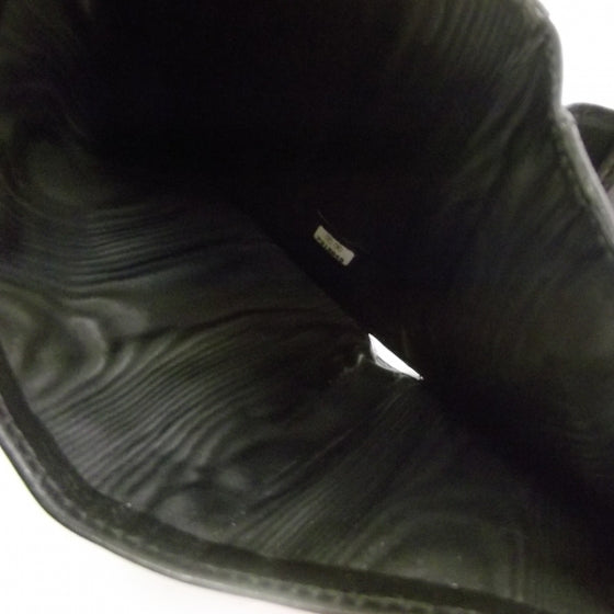 Chanel Leather Chocolate Bar Quilted Tri-Fold Wallet Black 5 of 11