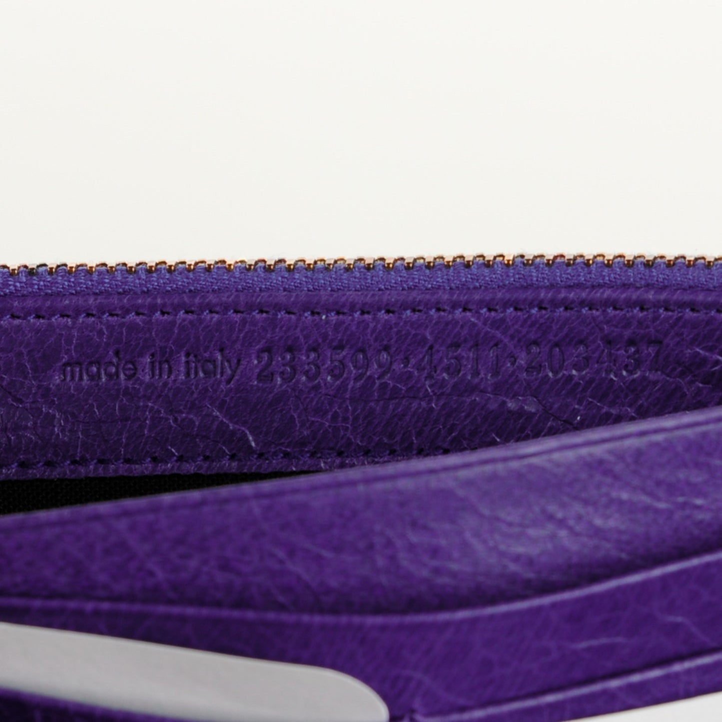 Agneau Giant 12 Rose Gold Hardware Money Wallet Bleu Lavande