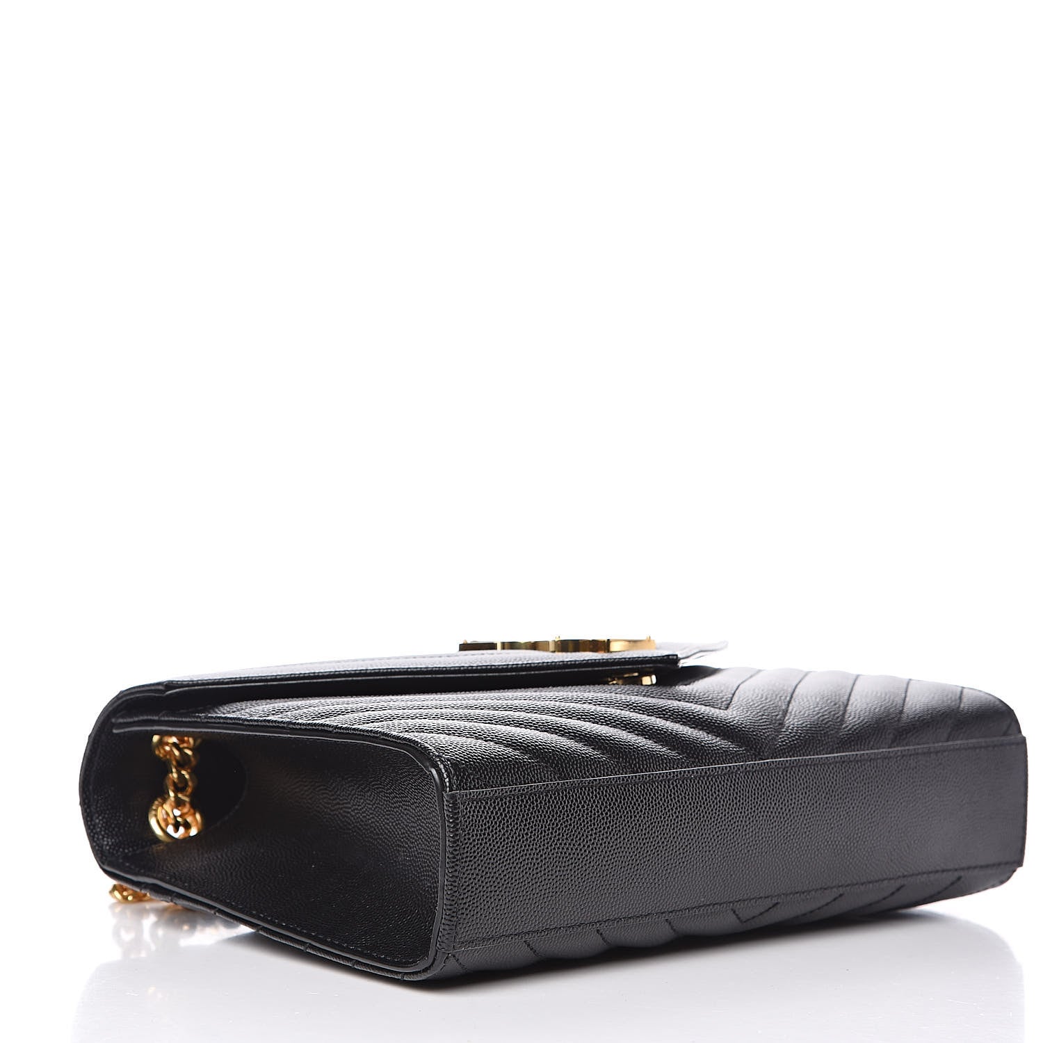 Saint Laurent Grain De Poudre Matelasse Chevron Medium Monogram Satchel Black 4 of 10