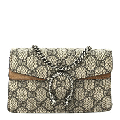 Gucci GG Supreme Monogram Super Mini Dionysus Shoulder Bag  Taupe 1 of 8