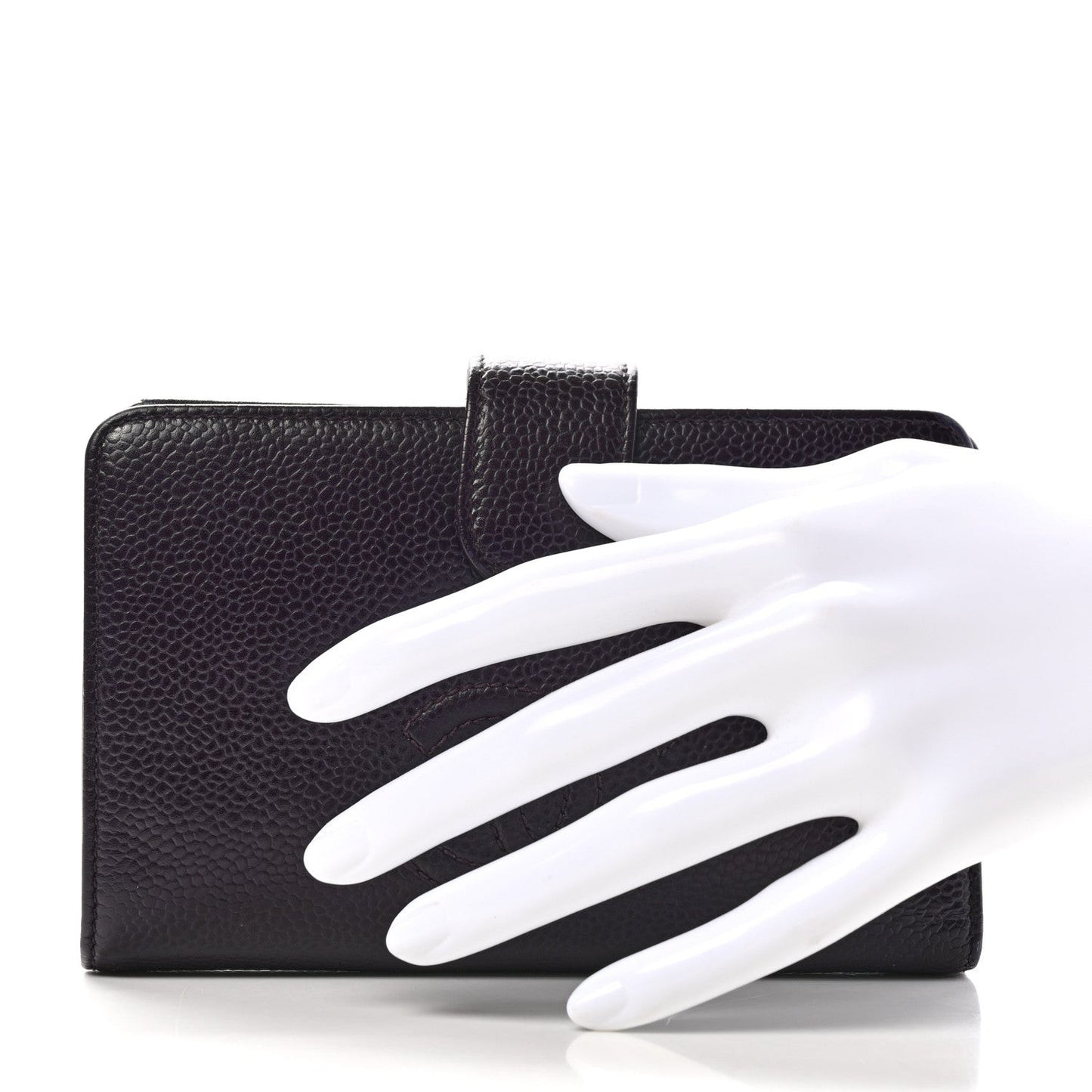 Caviar Timeless CC Zipped Pocket Wallet Dark Purple
