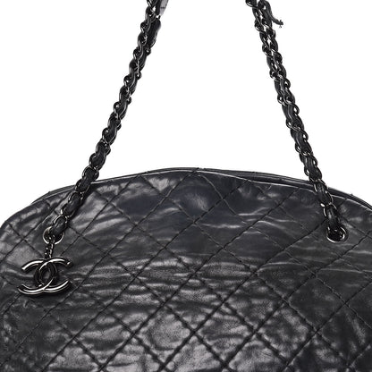 Chanel Iridescent Calfskin Large Just Mademoiselle Bowling Bag Black 15 of 15