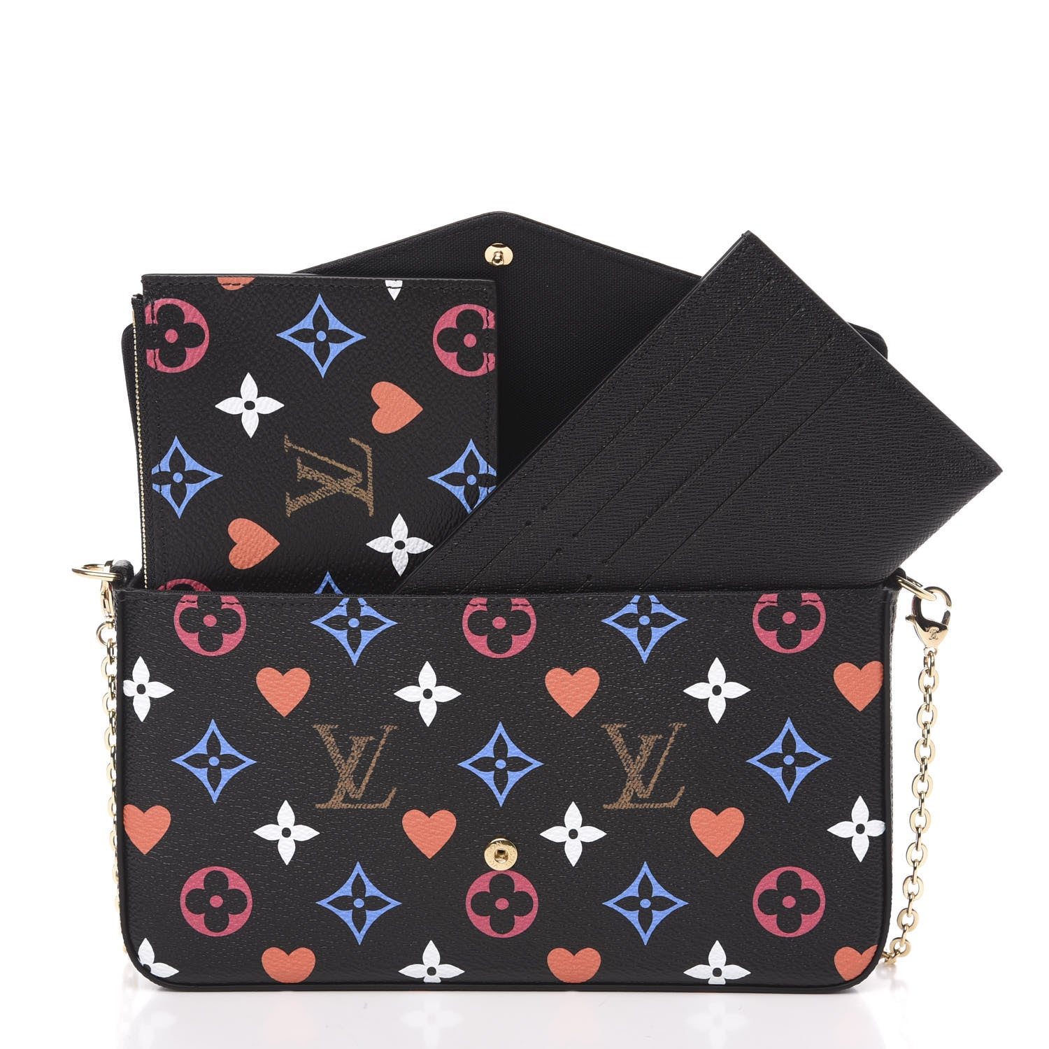 Louis Vuitton Game On Felicie Chain Wallet Black 8 of 11