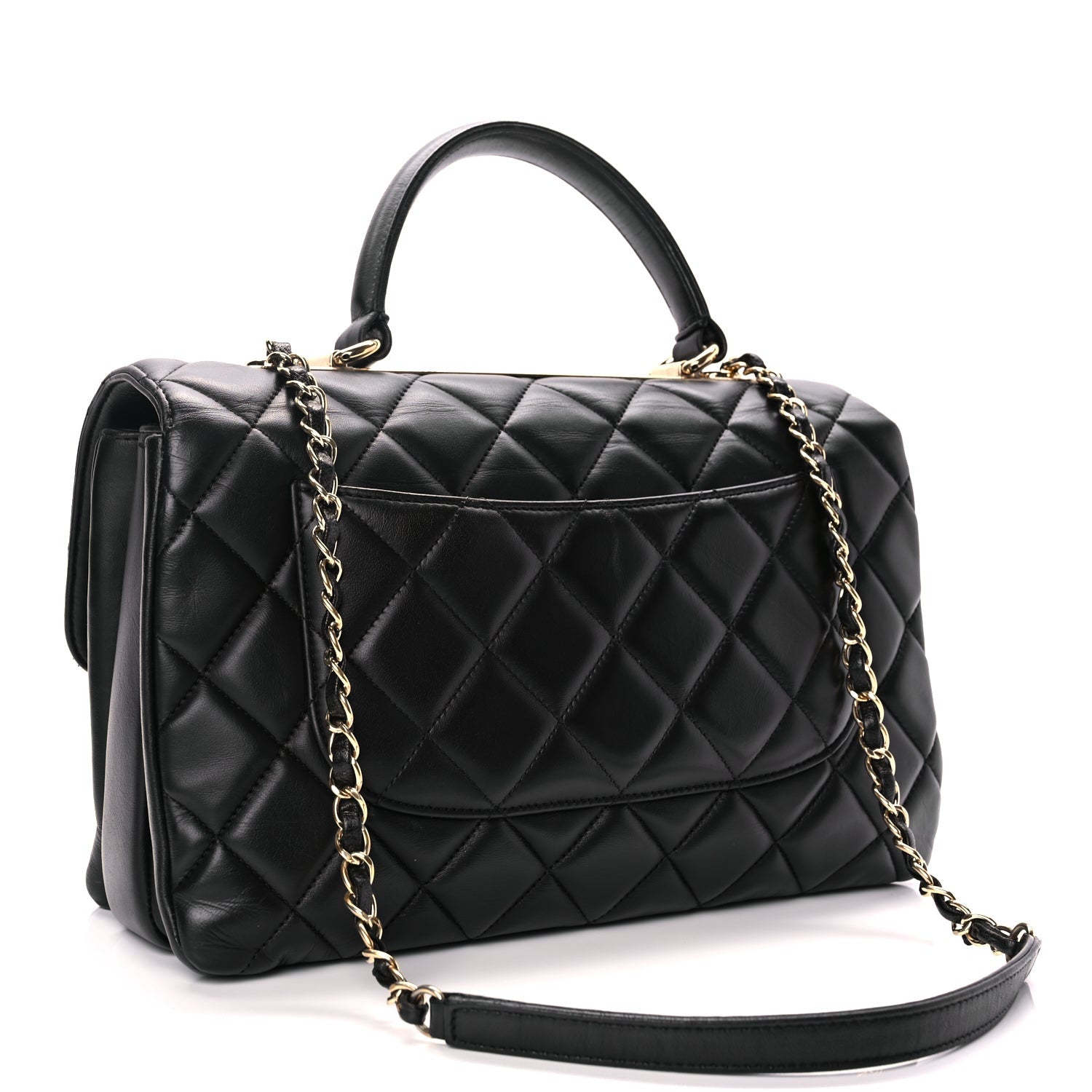 Chanel Lambskin Quilted Medium Trendy CC Flap Dual Handle Bag Black 2 of 9