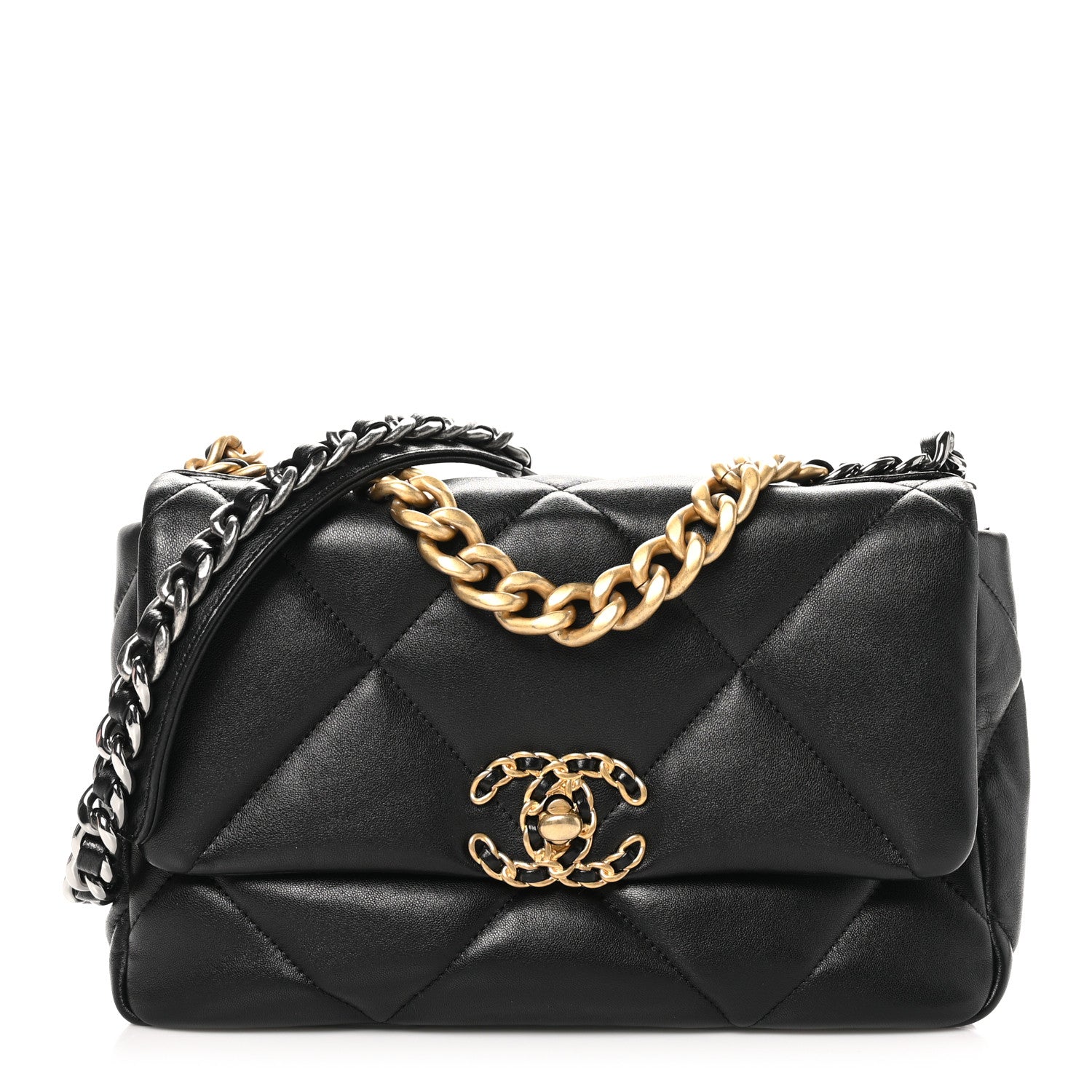 Chanel Goatskin Quilted Medium Chanel 19 Flap Black 1 of 9