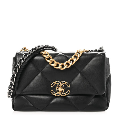 Chanel Goatskin Quilted Medium Chanel 19 Flap Black 1 of 9