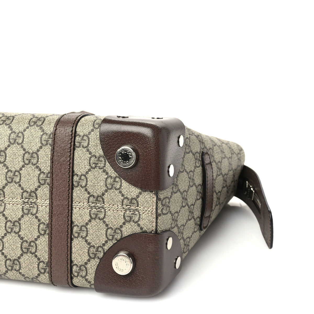 GG Supreme Monogram Textured Dollar Calfskin Small Detail Tote Beige Ebony New Acero