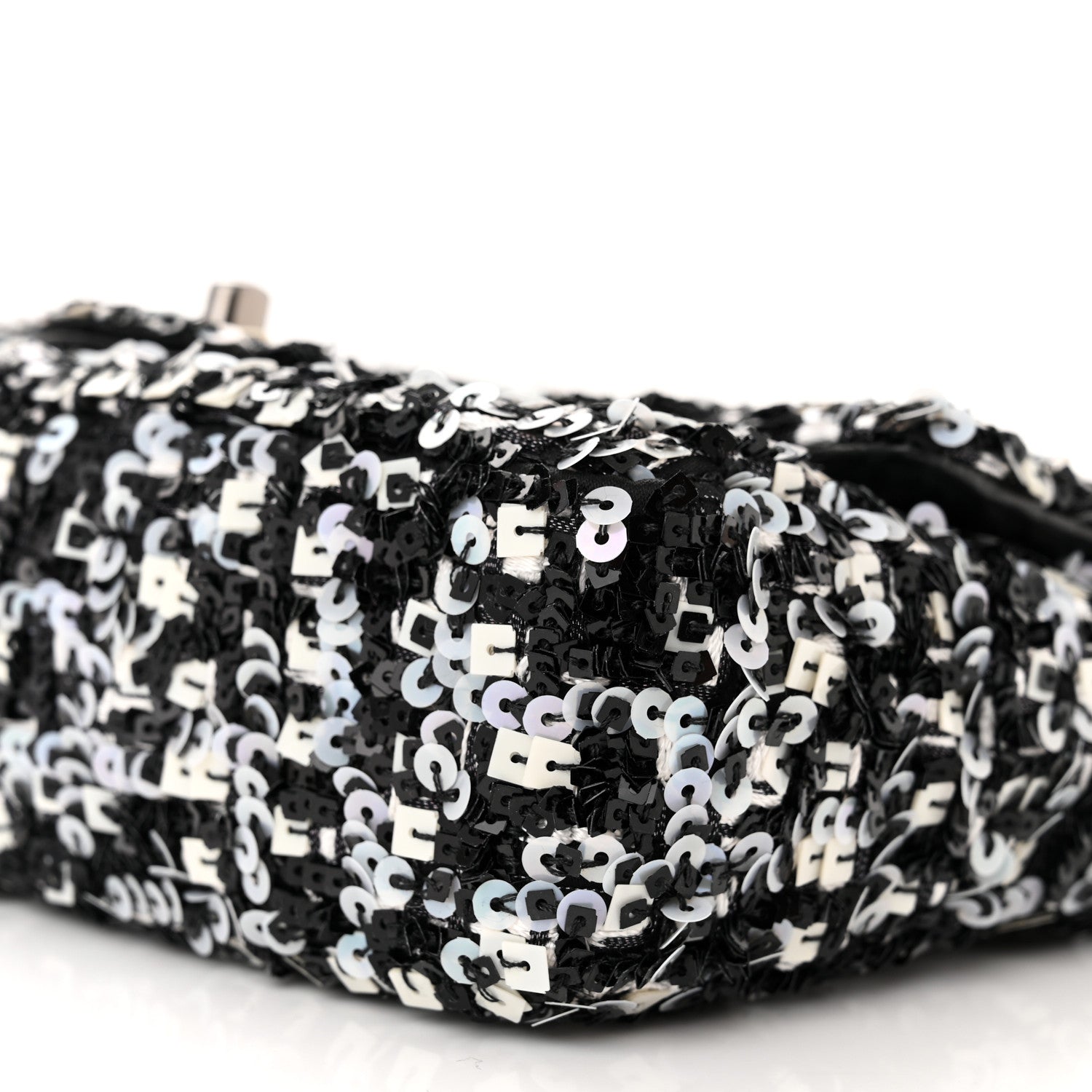 Chanel Sequin Lambskin Mini Flap Silver Black 10 of 10