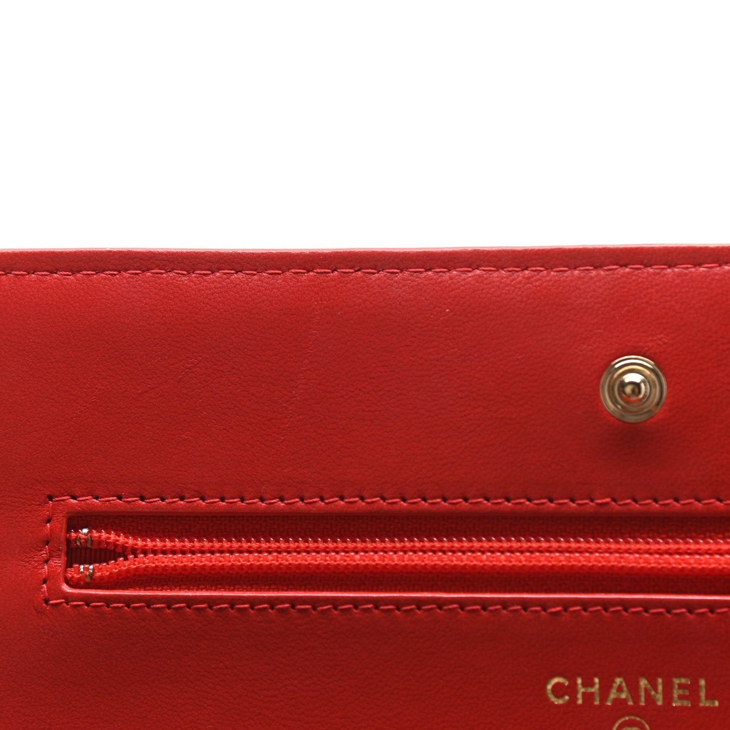 Lambskin Quilted Wallet On Chain WOC Red