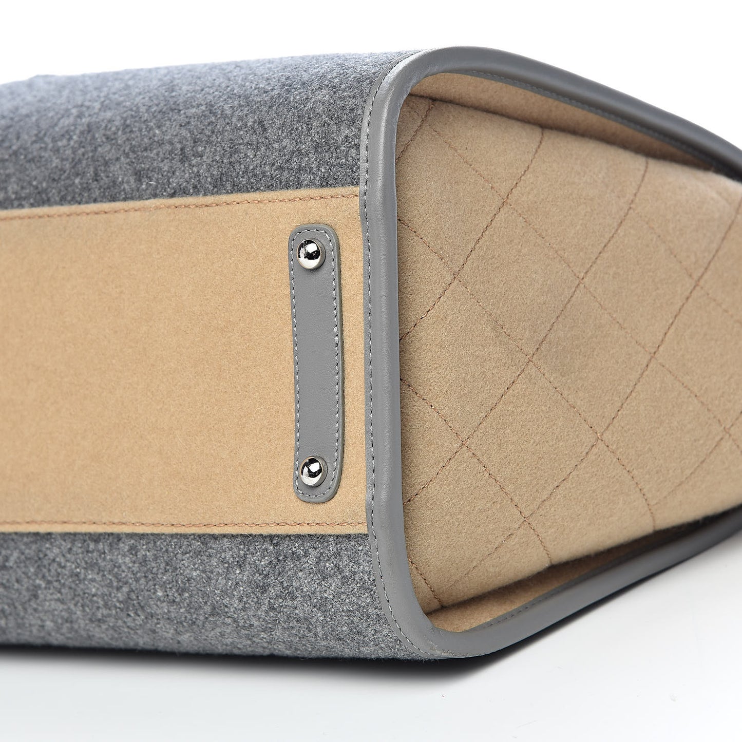 Wool Felt Large Deauville Tote Grey Beige