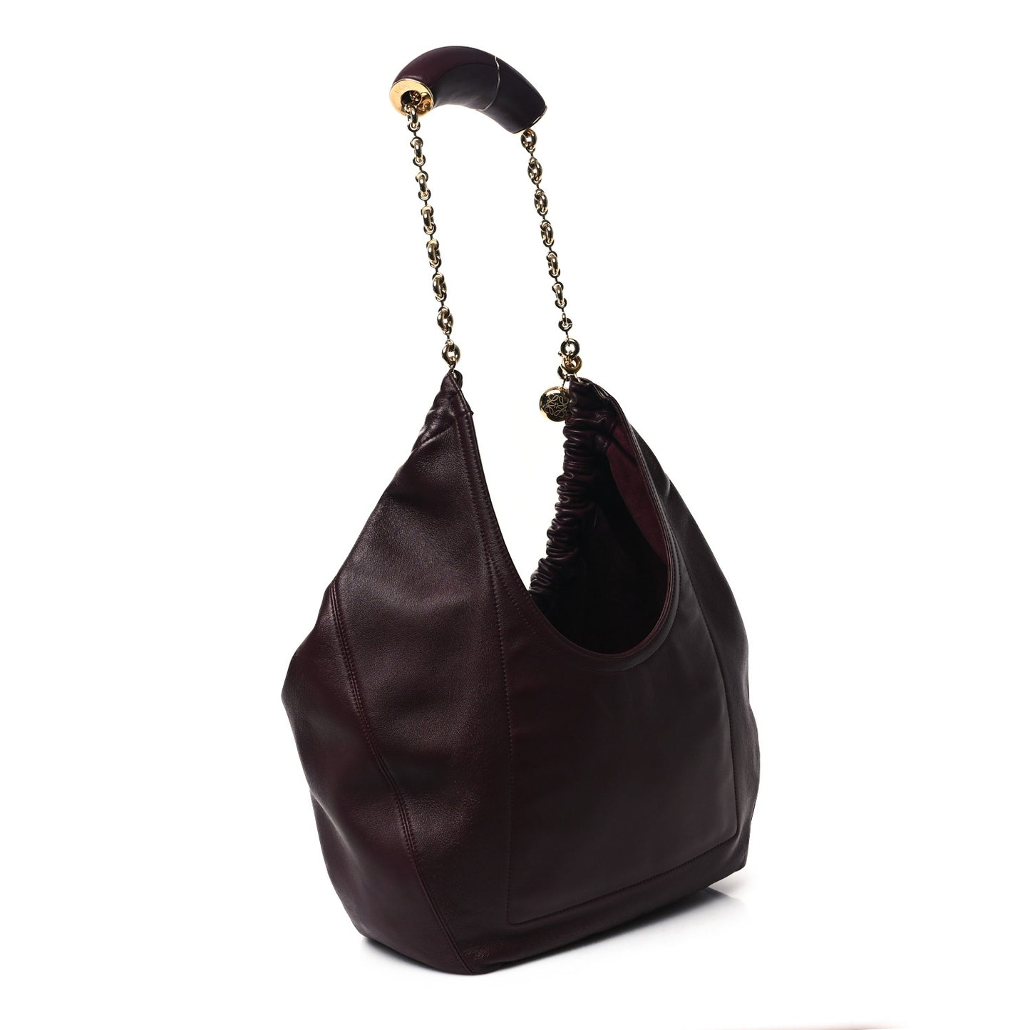 Buttery Nappa Lambskin Medium Squeeze Bag Dark Burgundy