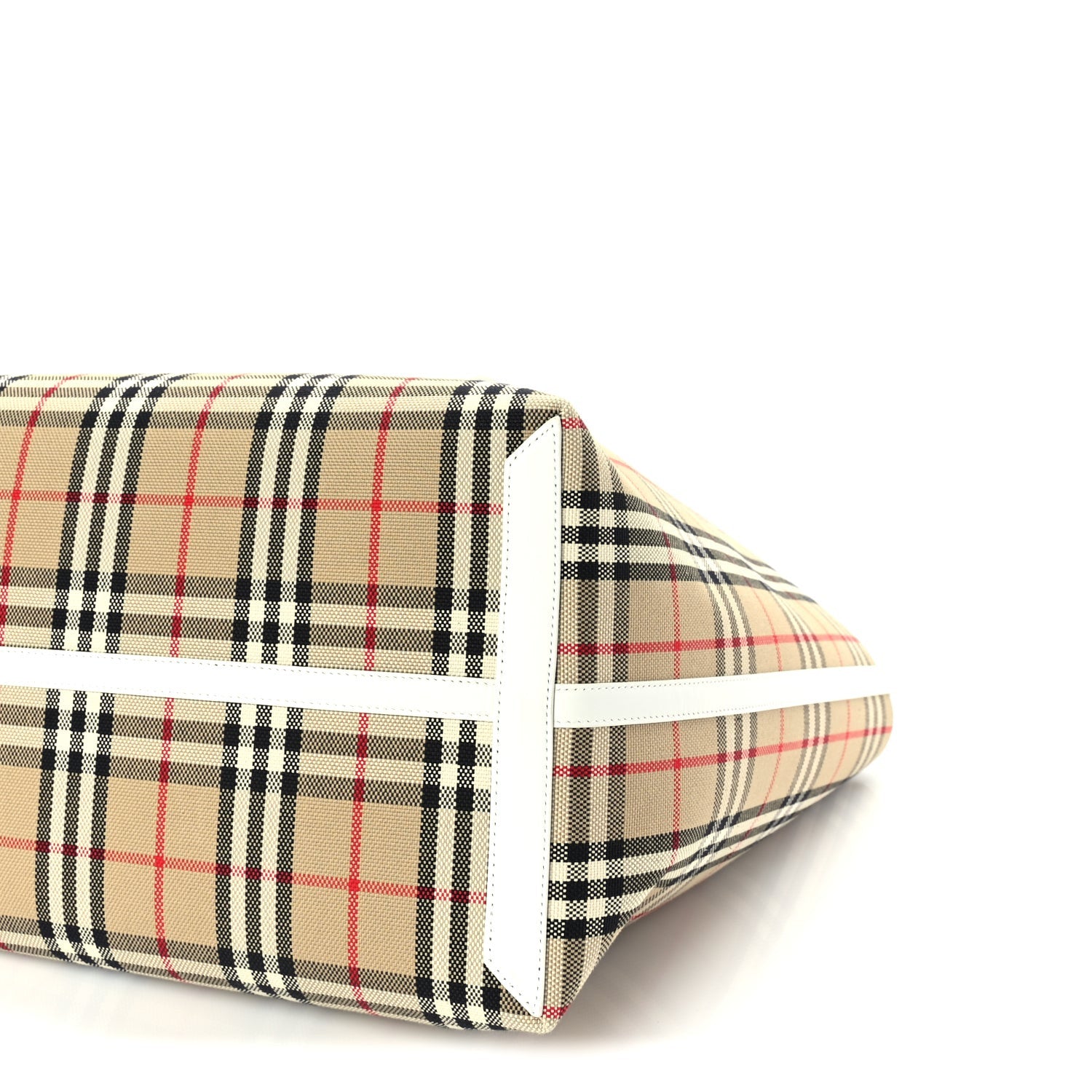 Burberry Cotton Vintage Check Medium London Tote Bag  Briar Brown White 9 of 9