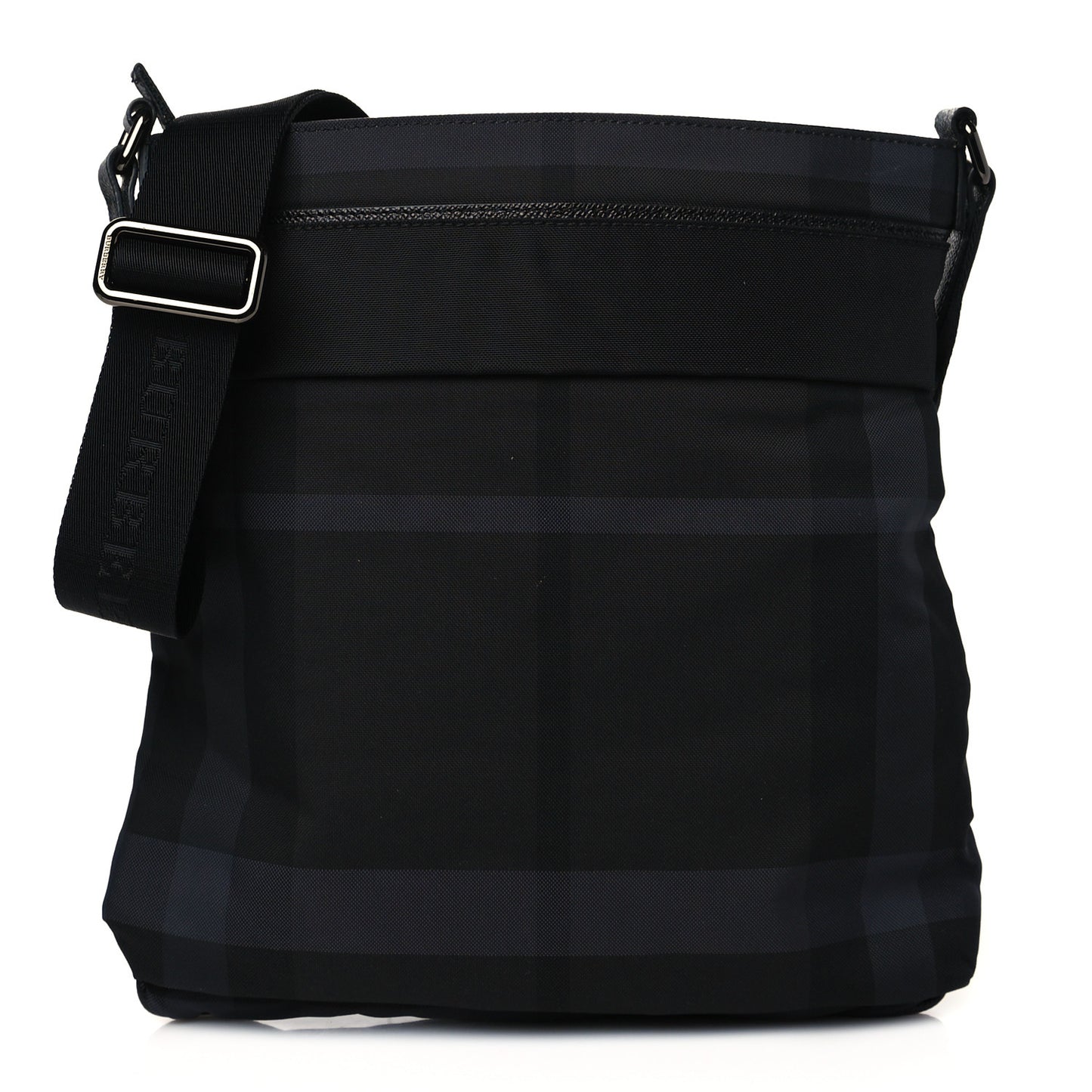 Smoked Check Crossbody Messenger Bag Black