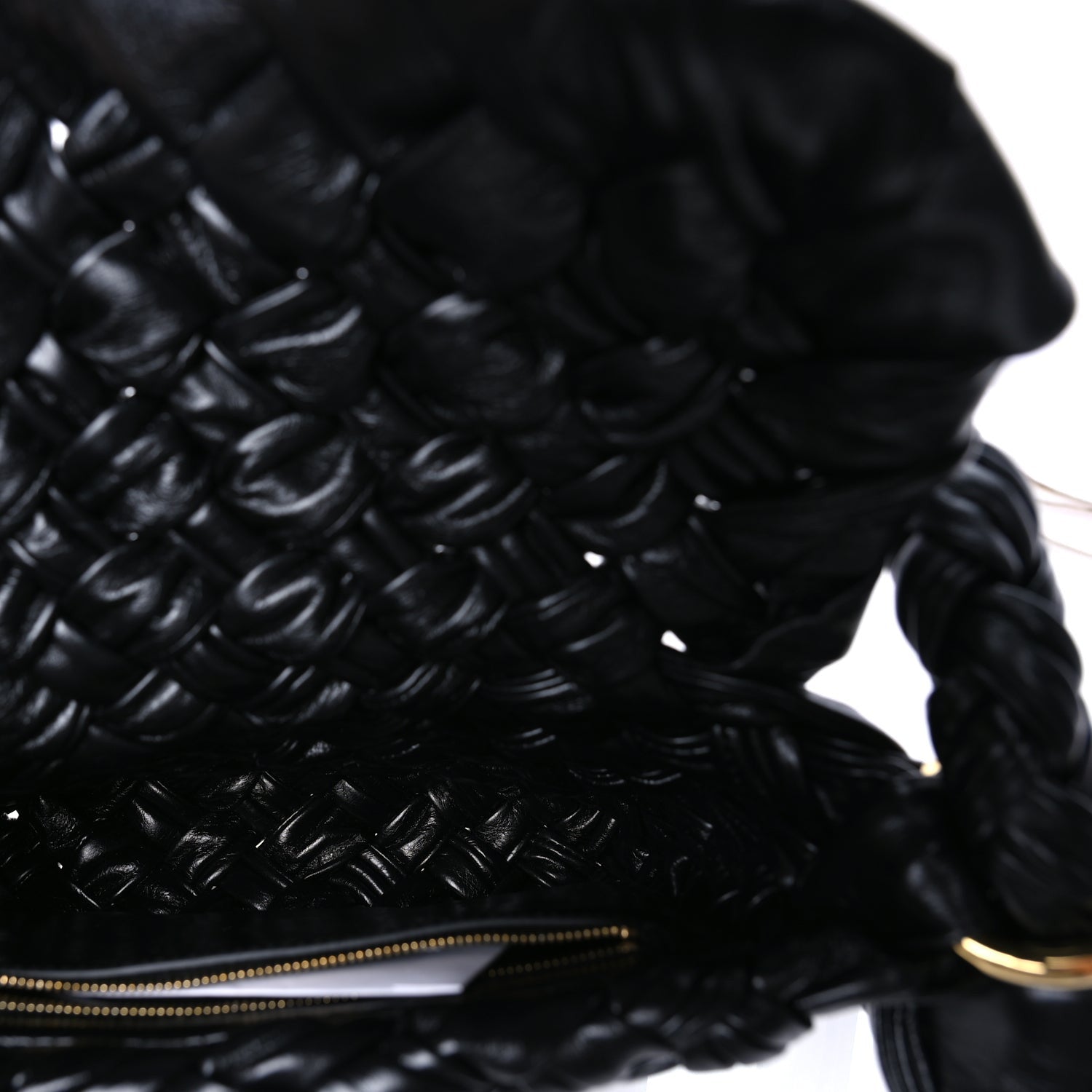 Bottega Veneta Calfskin Foulard Intreccio Small Kalimero Città Shoulder Bag Black 4 of 7