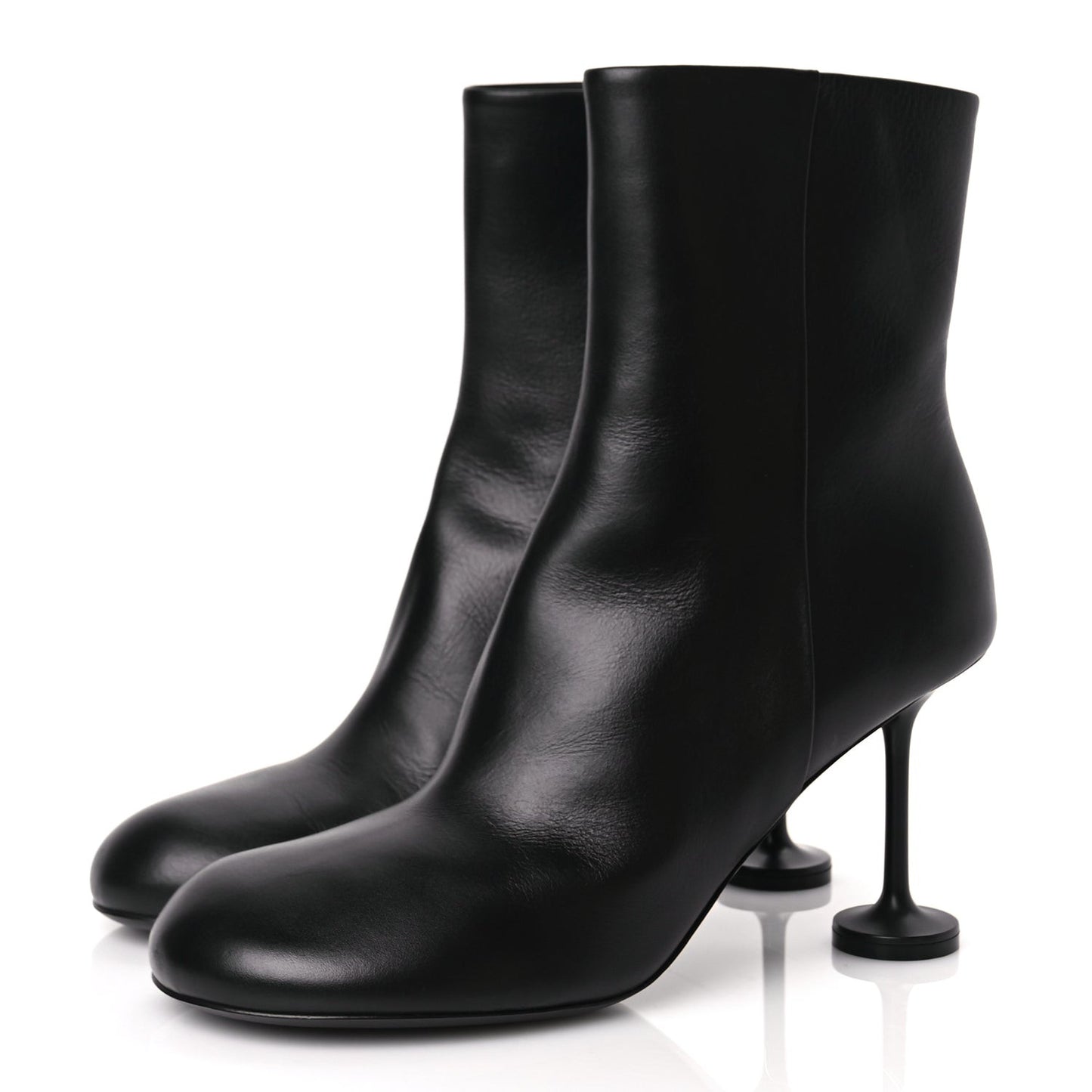 Soft Leather Lady Pedestal 90mm Booties 37 Black