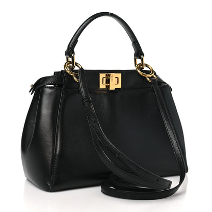 Fendi Nappa Mini Peekaboo Iconic Satchel Black 3 of 7