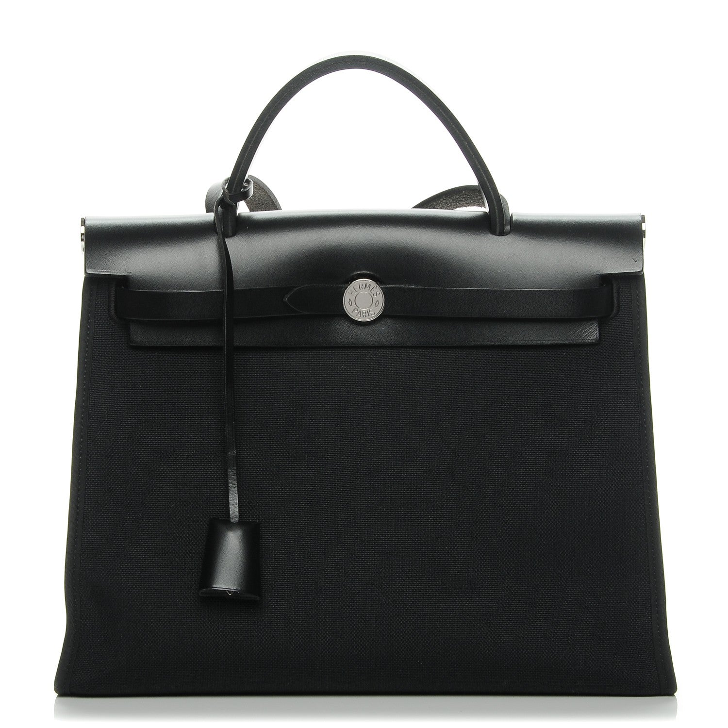 Hermes Military Toile Vache Hunter Herbag Zip PM 31 Black 1 of 8