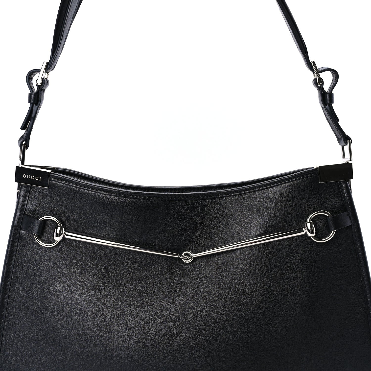 Gucci Calfskin Horsebit Slim Shoulder Bag Black 6 of 7