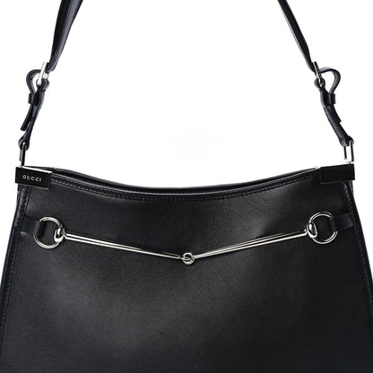 Gucci Calfskin Horsebit Slim Shoulder Bag Black 6 of 7