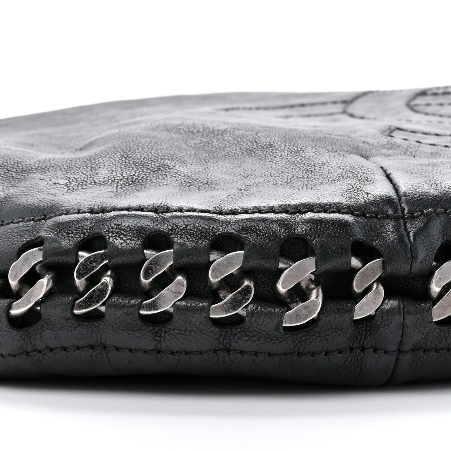 Calfskin Modern Chain Hobo Black