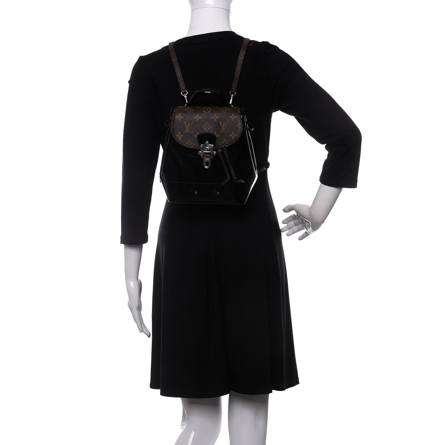 Louis Vuitton Patent Monogram Hot Springs Backpack Black 2 of 10