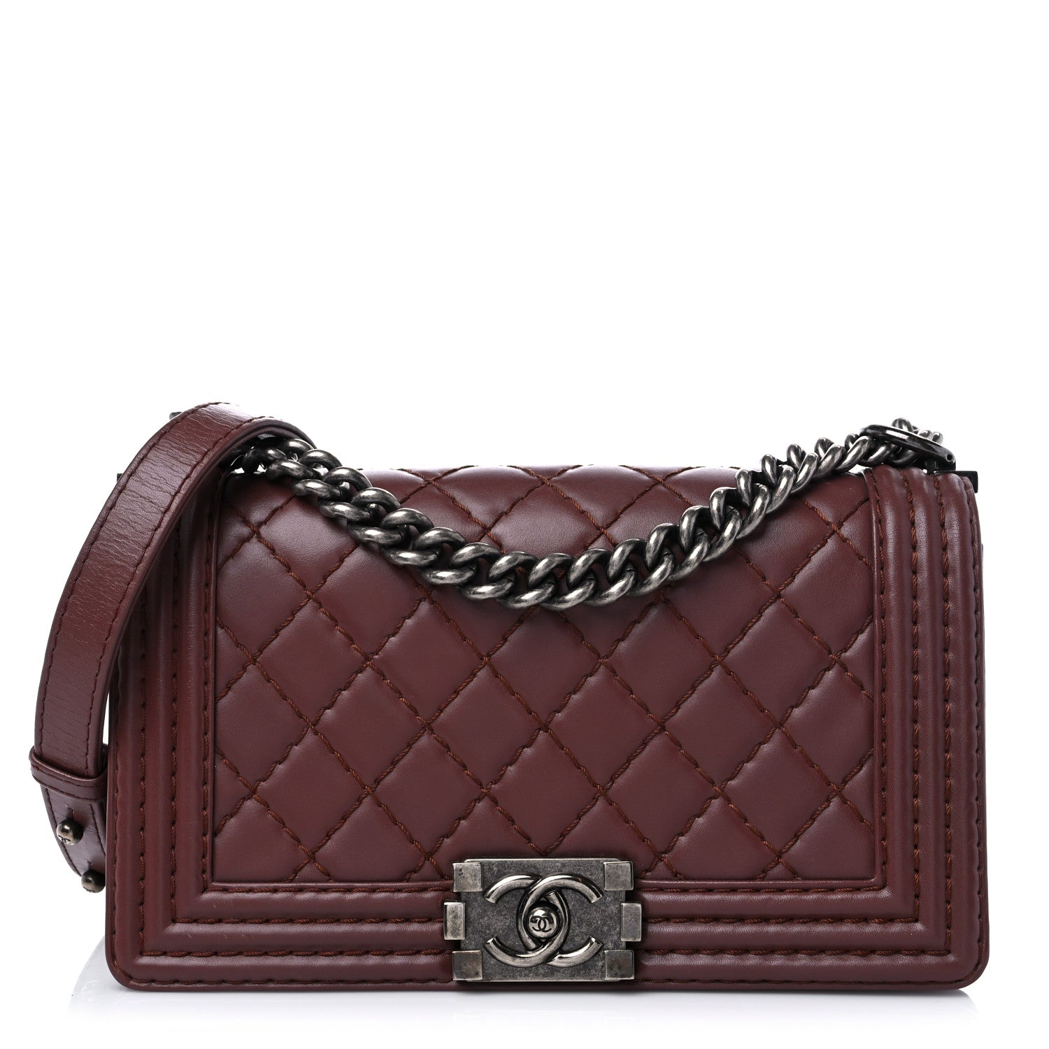Chanel Calfskin Stitched Medium Boy Flap Brown 1 of 15