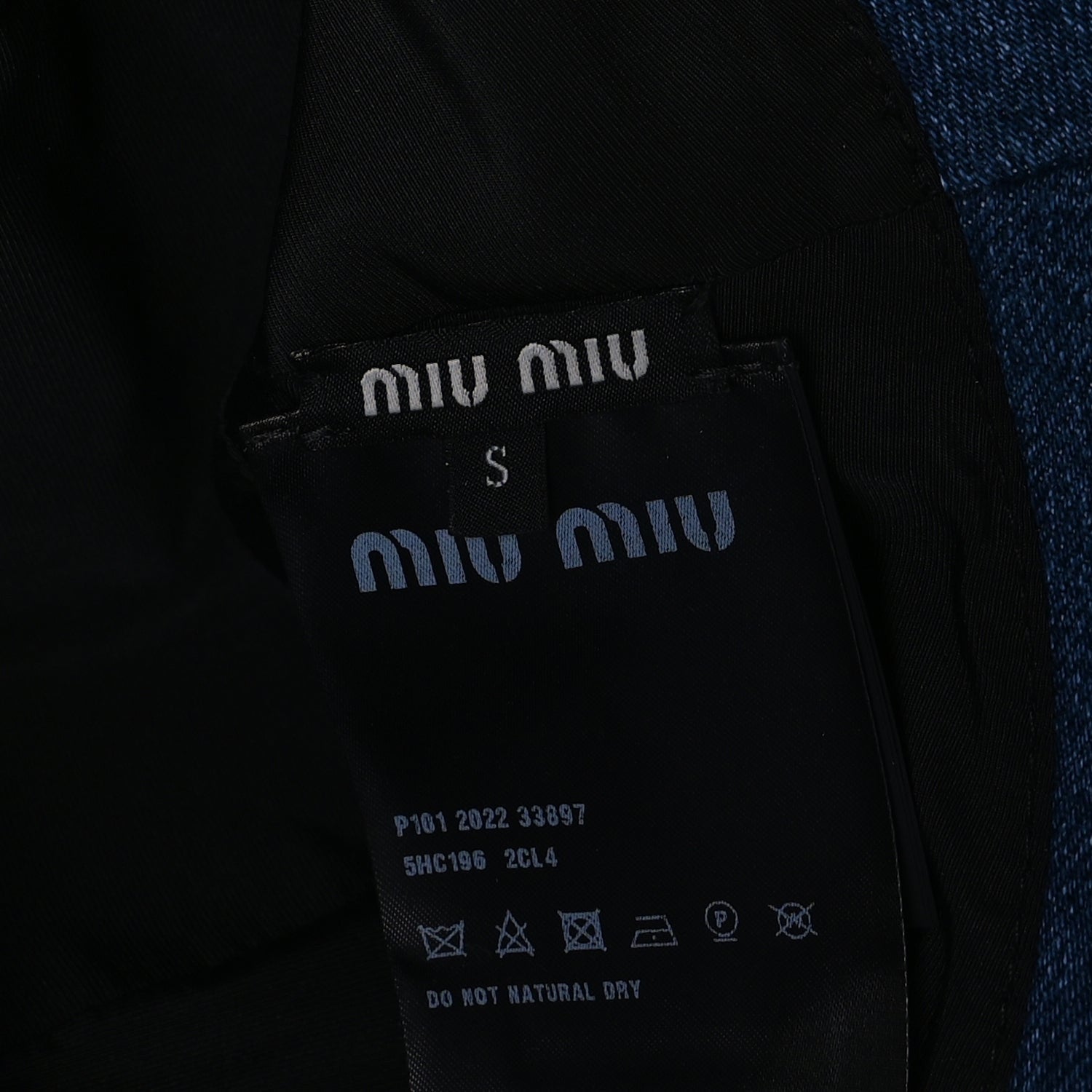 Miu Miu Denim Logo Bucket Hat S Blue 5 of 5