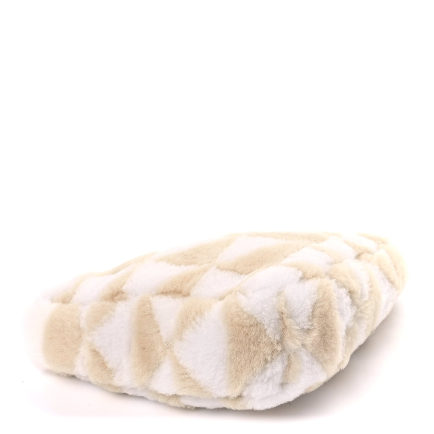 Shearling Symbole Mini Triangle Bag  Ecru White