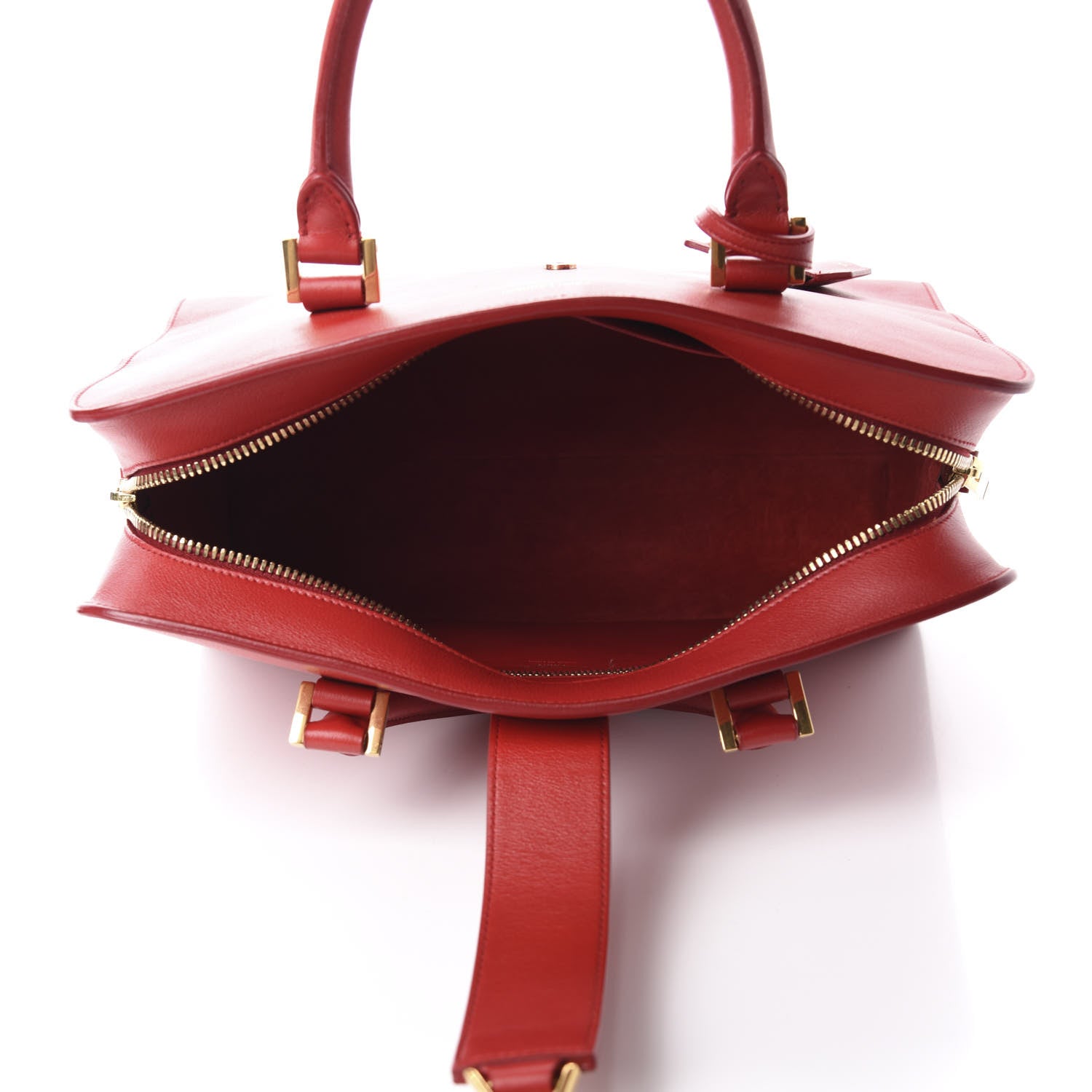 Saint Laurent Calfskin Small Monogram Cabas Red 5 of 10