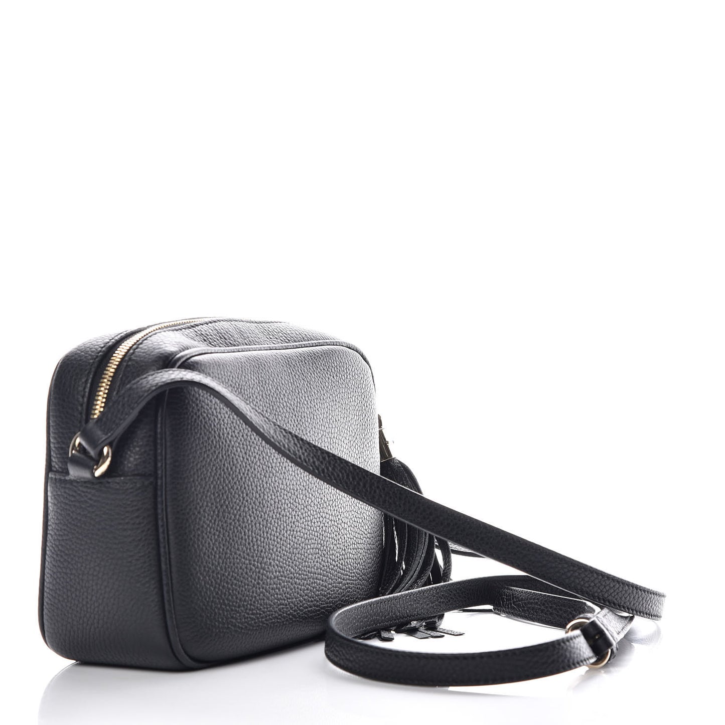 Pebbled Calfskin Small Soho Disco Bag Black