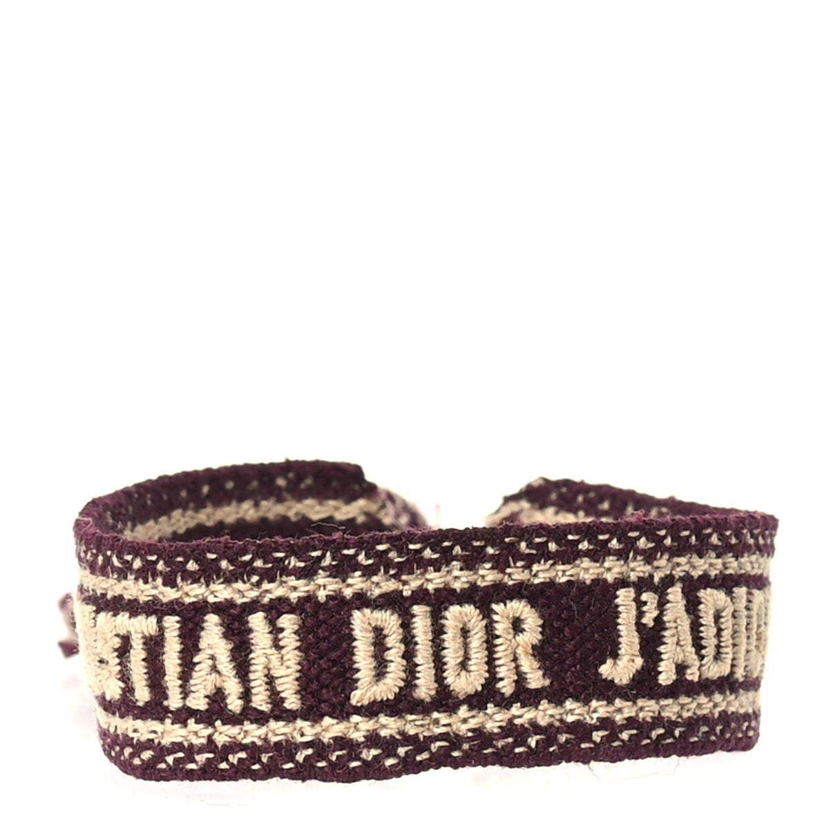 Christian Dior Woven Cotton J'Adior Friendship Bracelet Burgundy 1 of 3