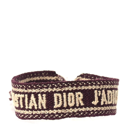 Christian Dior Woven Cotton J'Adior Friendship Bracelet Burgundy 1 of 3