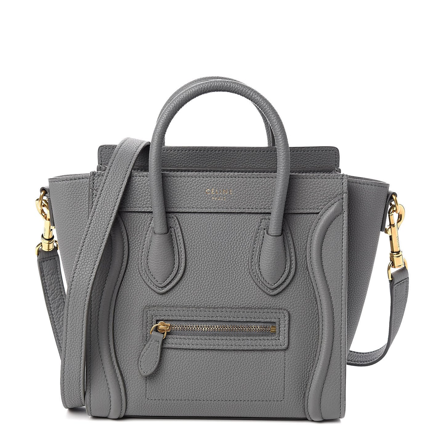 Drummed Calfskin Nano Luggage Kohl