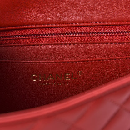 Chanel Lambskin Quilted Mini Rectangular Flap Red 8 of 11