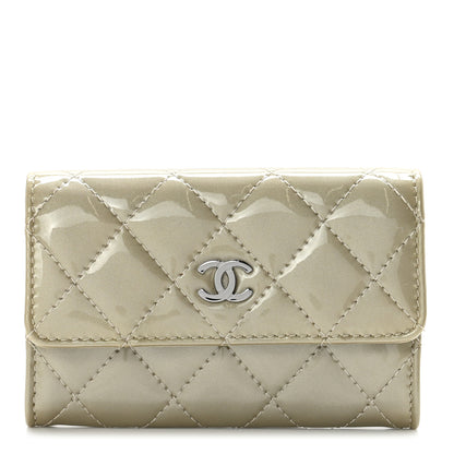 Chanel Patent Quilted Card Holder Light Gold 1 of 8
