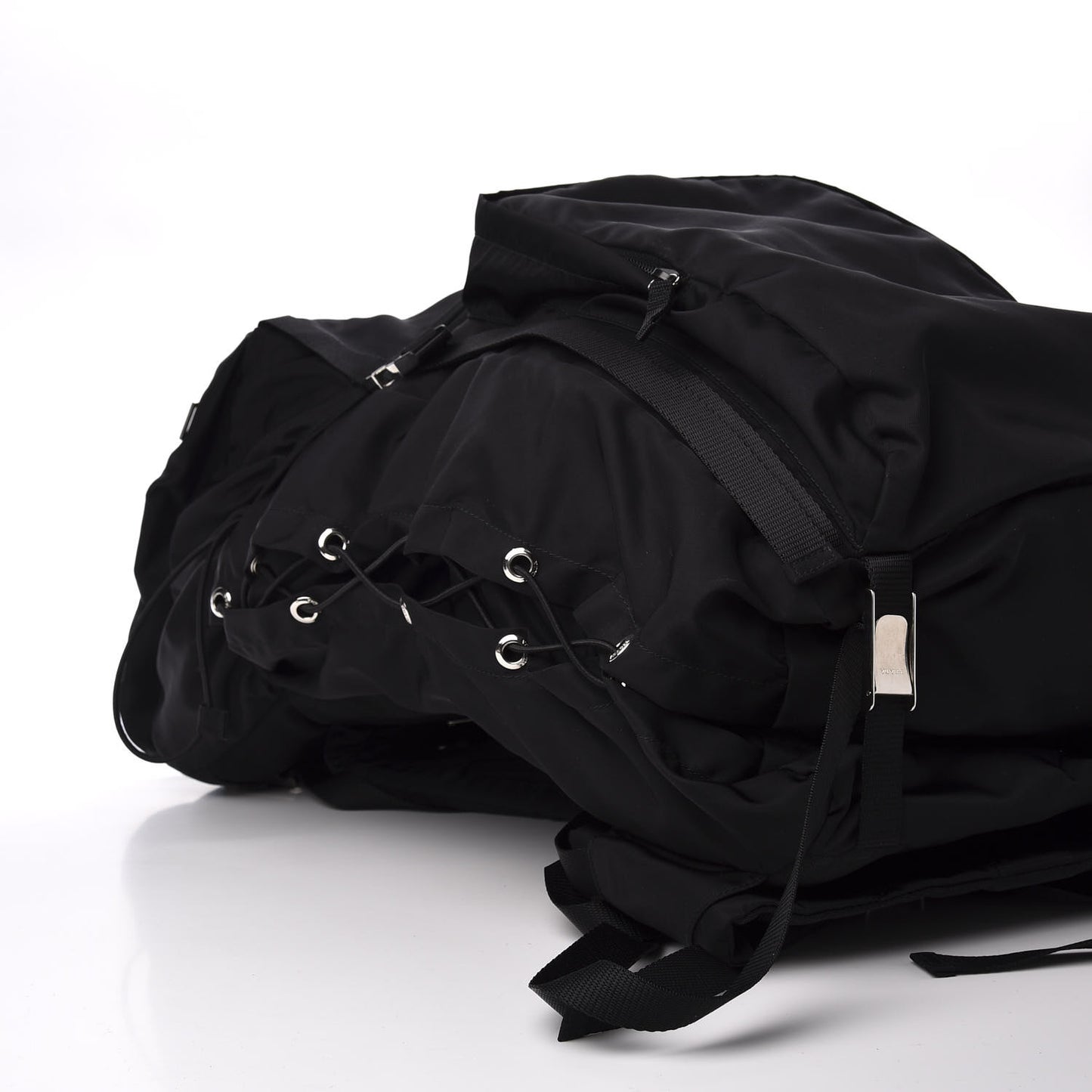 Tessuto Nylon Double Buckle Backpack Black