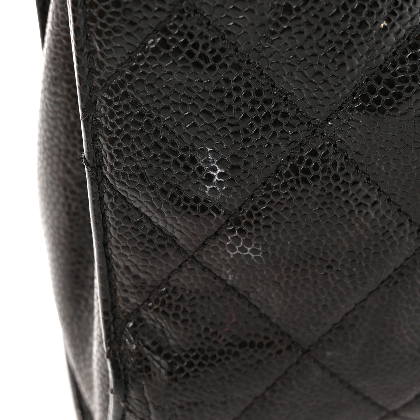Crumpled Grained Calfskin Medium CC Crave Flap Black