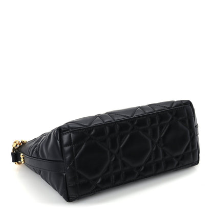 Christian Dior Lambskin Macrocannage DiorStar Hobo Bag Black 3 of 8