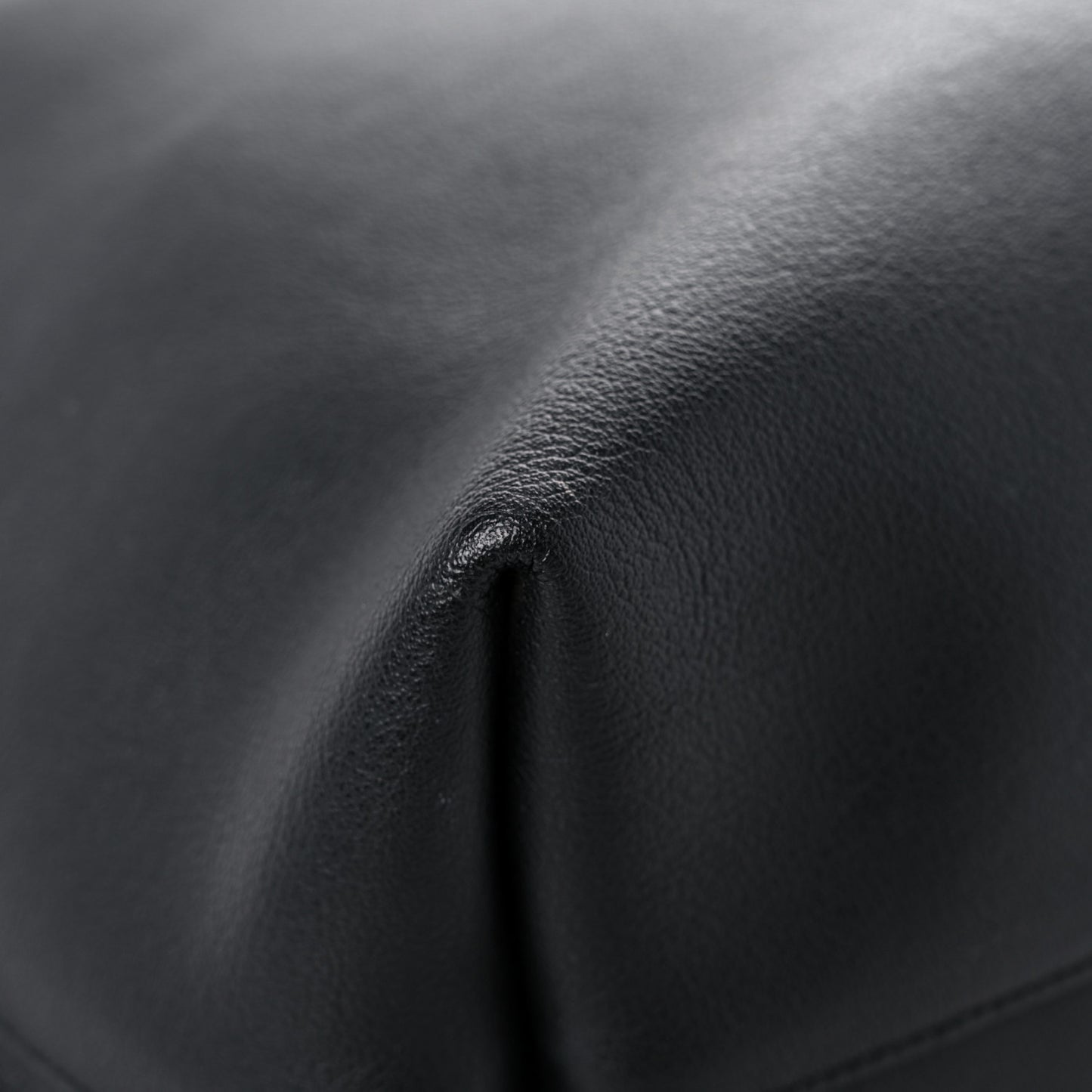 Calfskin Large Fringe Shopping Tote Black