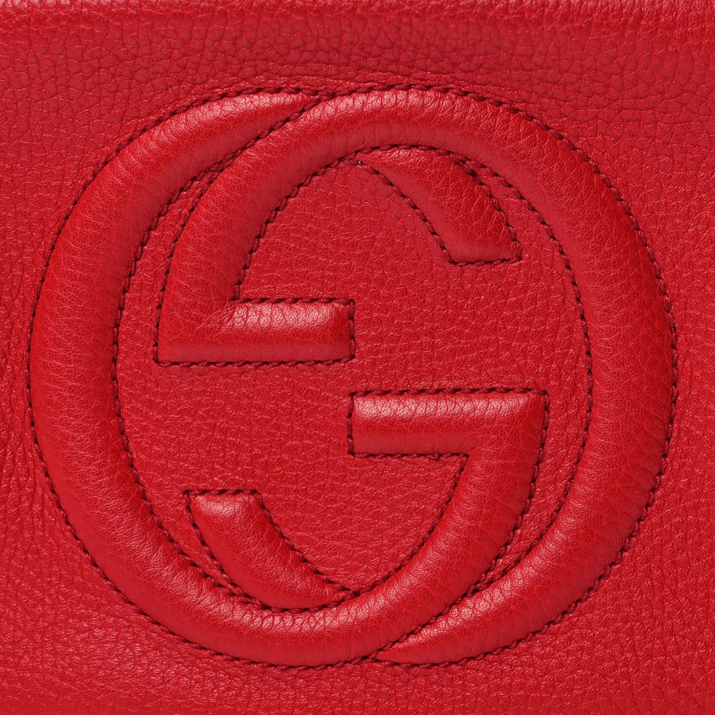 Pebbled Calfskin Small Soho Disco Bag Vibrant Red Vibrant Red