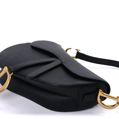 Christian Dior Grained Calfskin Saddle Bag With Strap Black 8 of 8