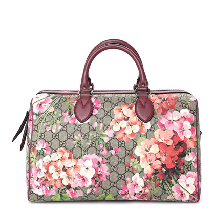 Gucci GG Supreme Monogram Blooms Medium Boston Beige Multicolor Dry Rose 1 of 8